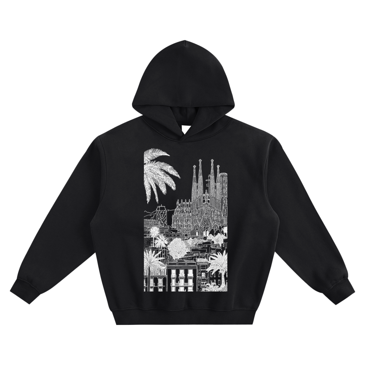 Barcelona Palms Boxy Hoodie – Consulate X, view 3 of 6