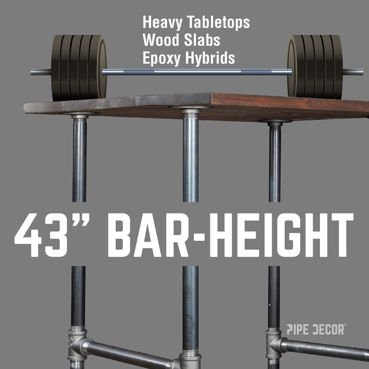 H-Leg Bar Height Pipe Table Legs (Set of 2) – Consulate X, view 4 of 9