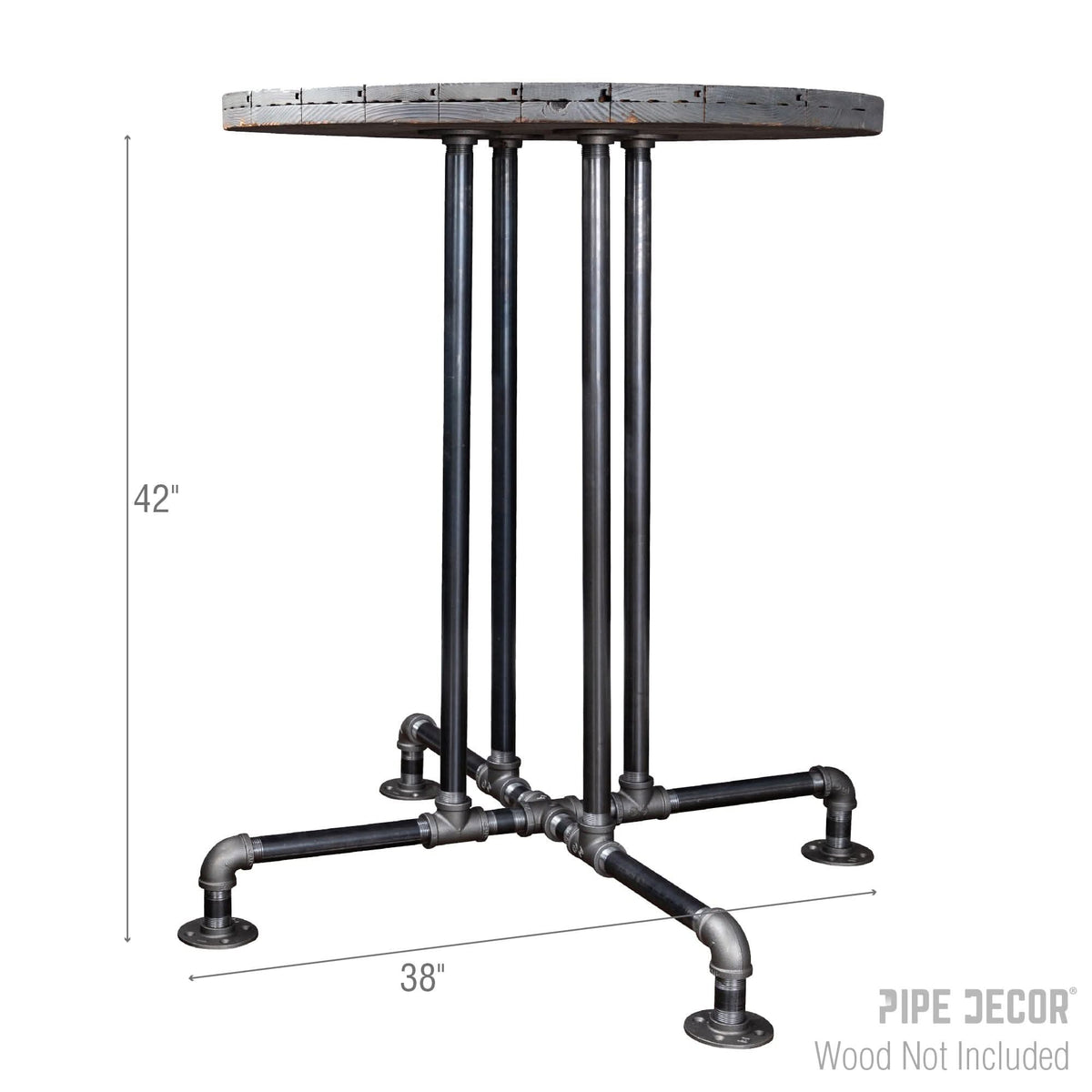 Black Jack Bar Height Pipe Table Legs – Consulate X, view 3 of 8