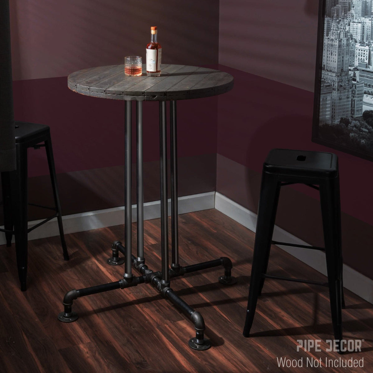 Black Jack Bar Height Pipe Table Legs – Consulate X, view 5 of 8
