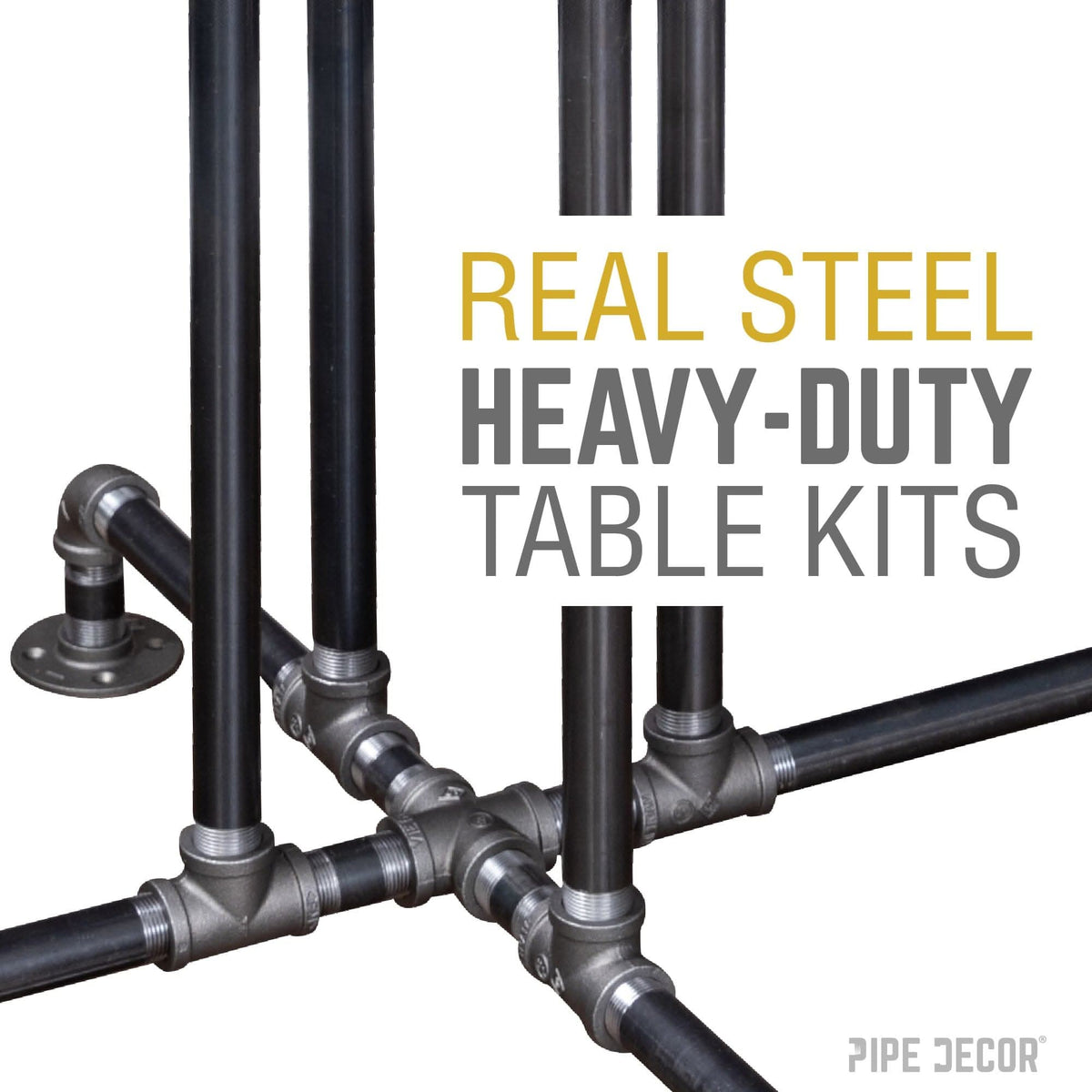 Black Jack Bar Height Pipe Table Legs – Consulate X, view 6 of 8
