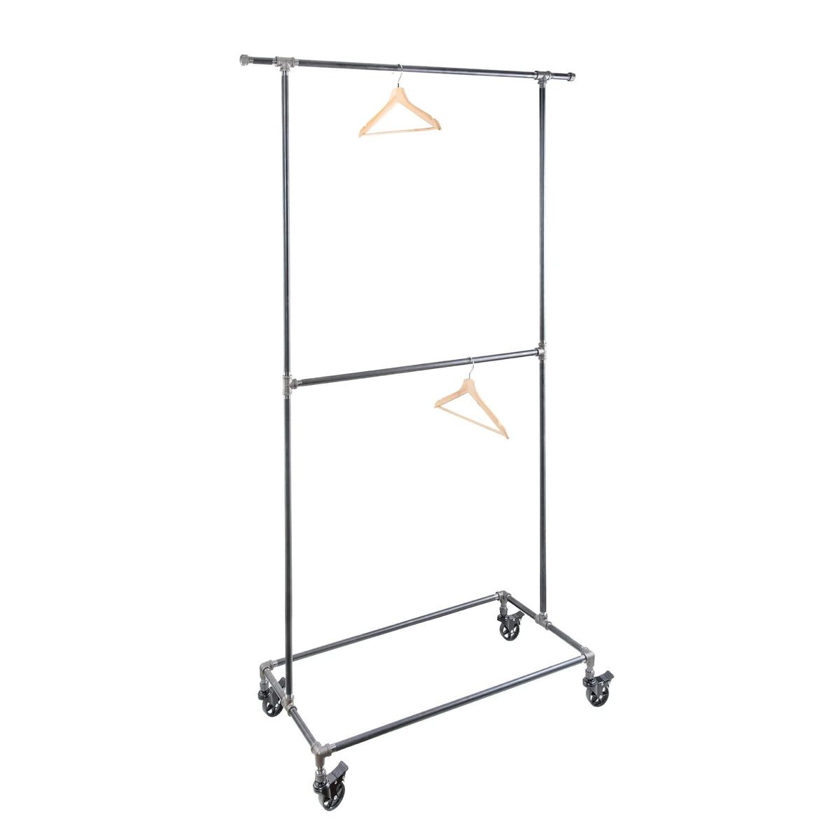 82 in. Rolling Double Rod Clothing Rack – Consulate X, view 1 of 9
