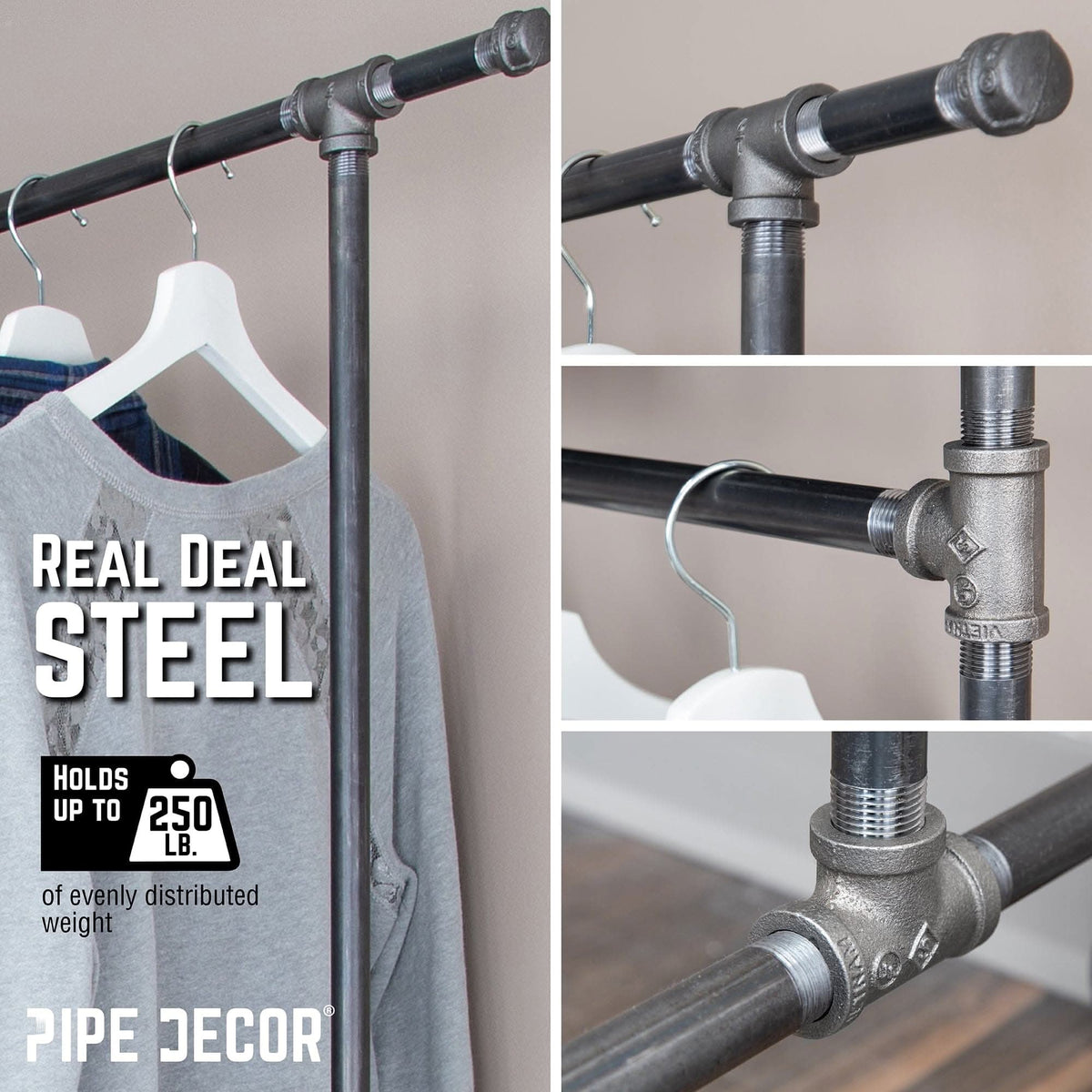 82 in. Rolling Double Rod Clothing Rack – Consulate X, view 5 of 9