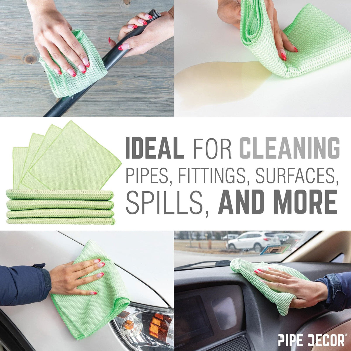 Microfiber Cleaning Cloth, Multi-purpose Lint-Free Towels, 12-Pack – Consulate X, view 6 of 8