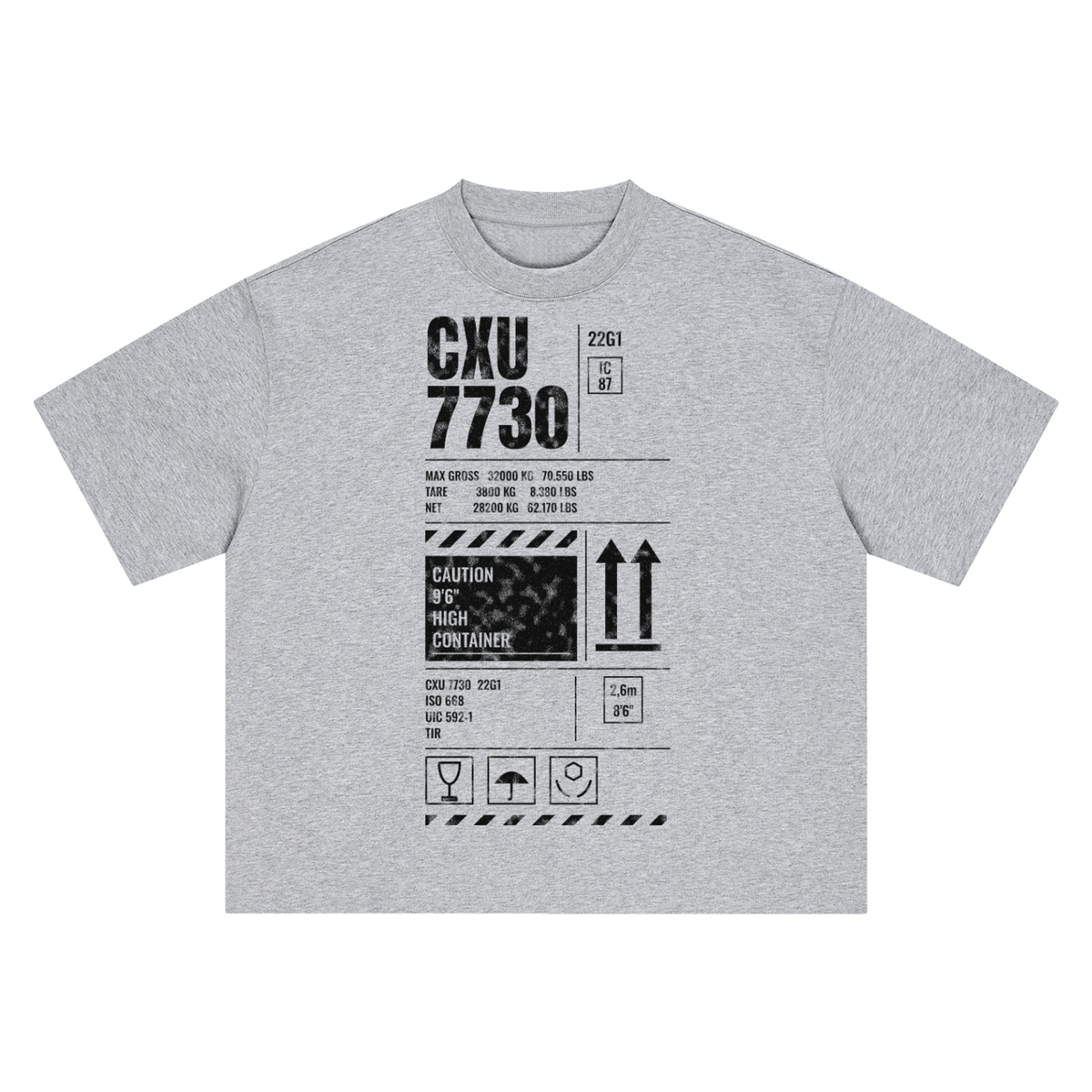 CXU 7730 Container Heavyweight Tee - White – Consulate X heavyweight tee, view 3 of 4