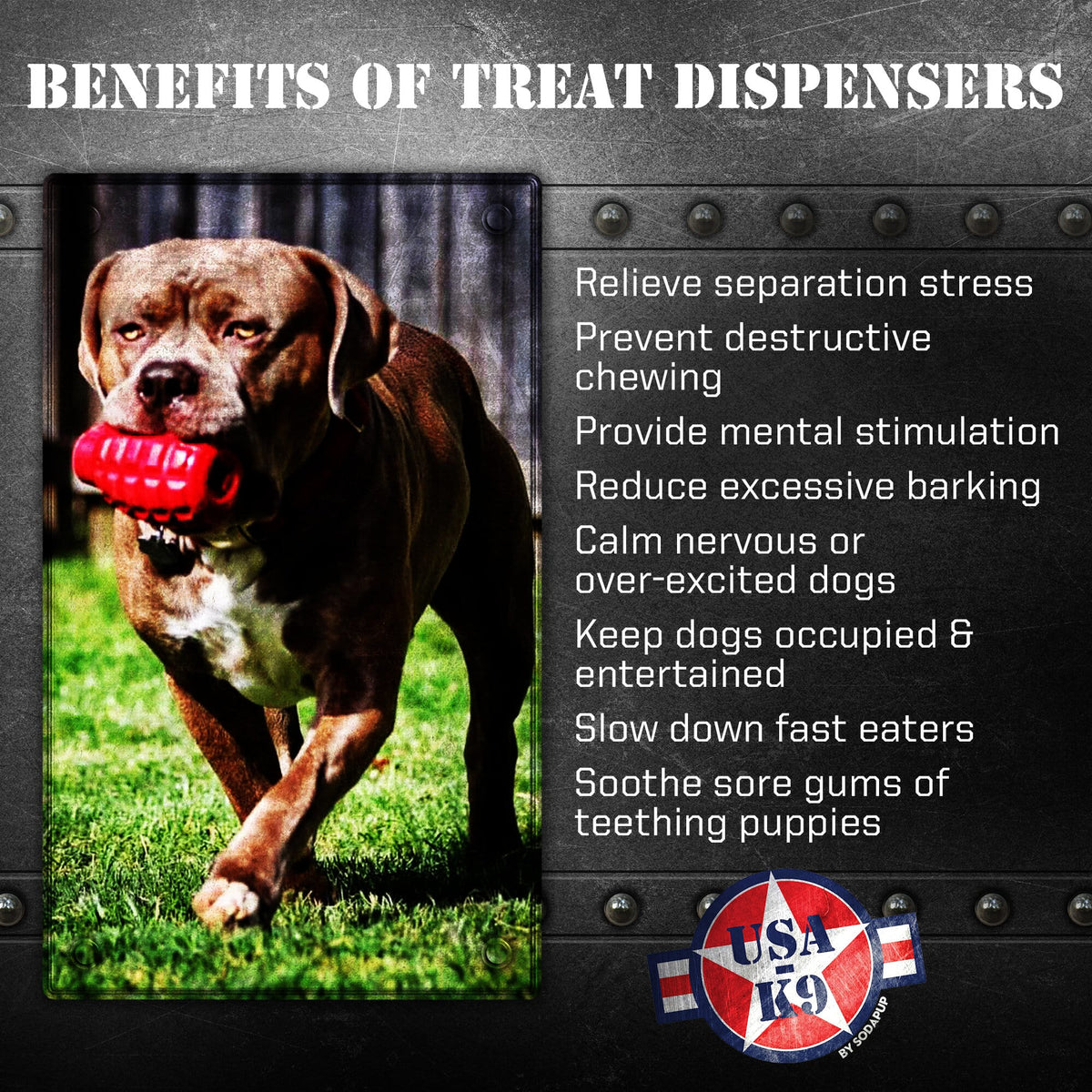 USA-K9 Grenade Shaped eDispenser Durable Dog Chew Toy & Treat Dispenser - Army Green – Consulate X, view 4 of 10
