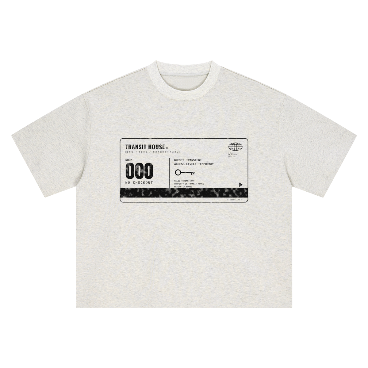 Transit House Key Card Heavyweight Tee - White – Consulate X, view 6 of 8