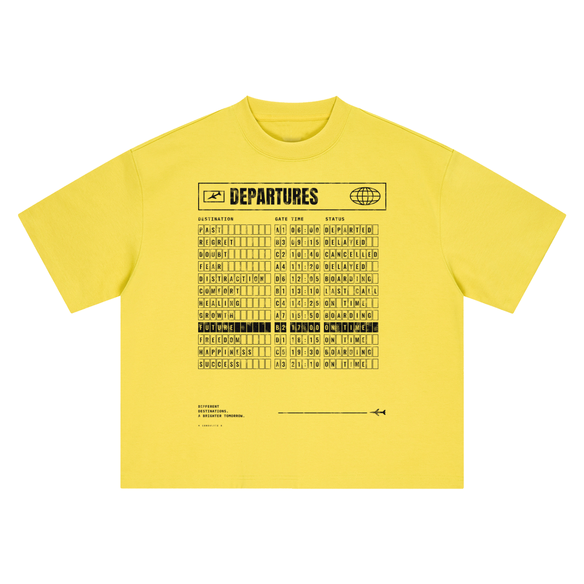Departures Board Heavyweight Tee - White – Consulate X, view 8 of 8