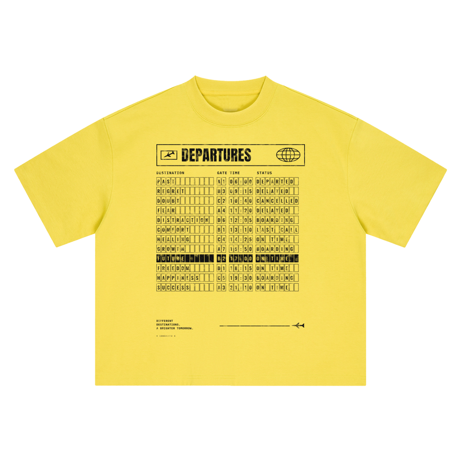 Departures Board Heavyweight Tee - White – Consulate X