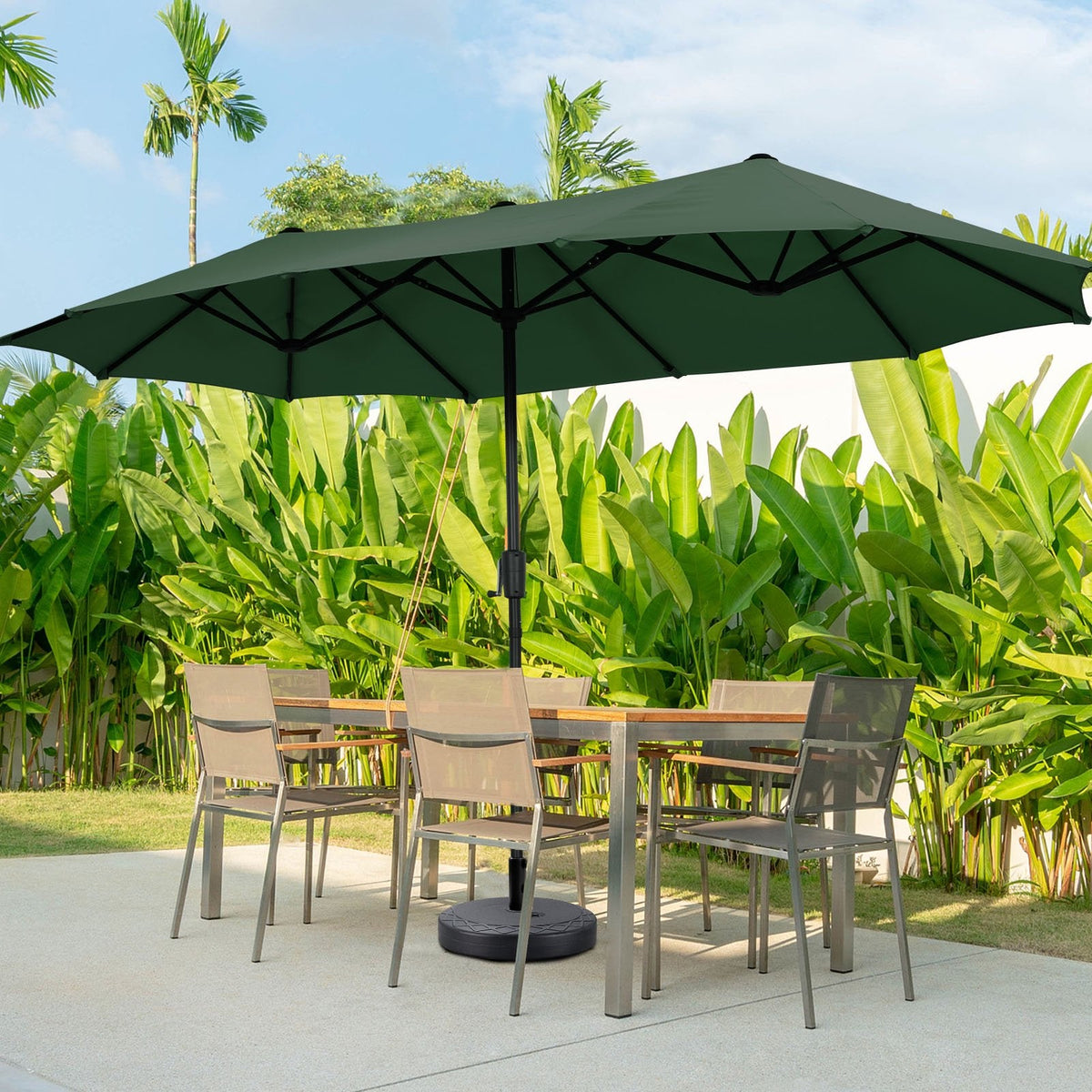 Ainfox 13ft Large Patio Umbrella, Outdoor Double-Sided Rectangle Market Heavy Duty Umbrellas without Base – Consulate X, view 3 of 24