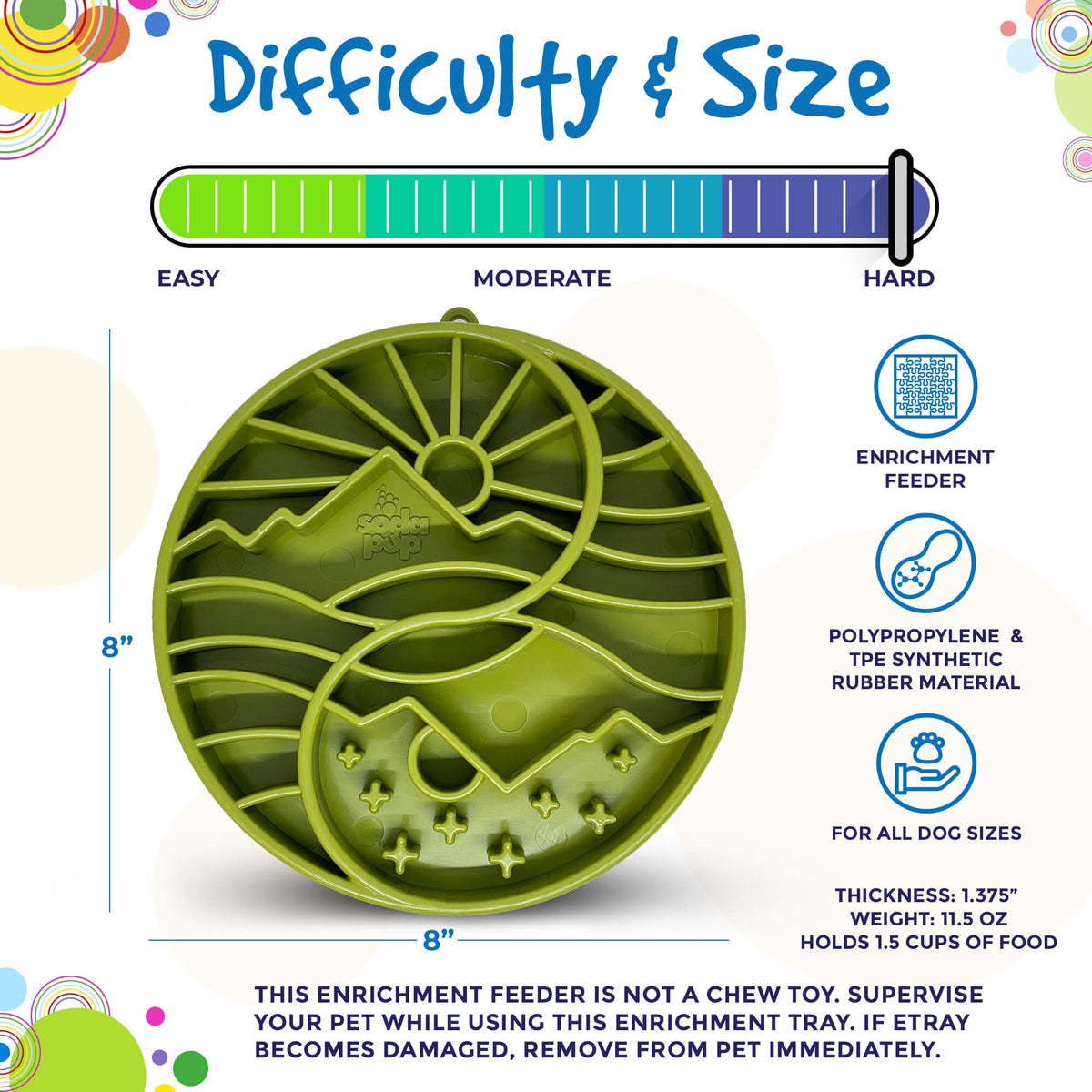 Sun and Moon eTray - Shallow Slow Feeder Dog Bowl for Enrichment | USA Made – Consulate X, view 6 of 12