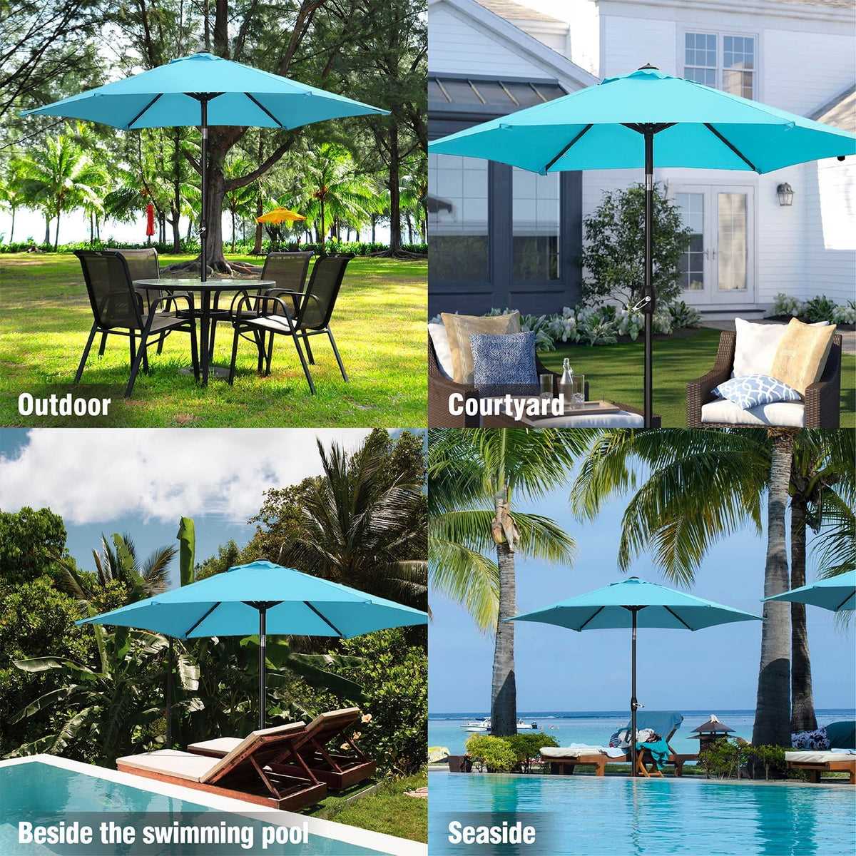 Ainfox 9ft  Patio Umbrella with Push Button Tilt and Crank, UV and Waterproof – Consulate X, view 6 of 27