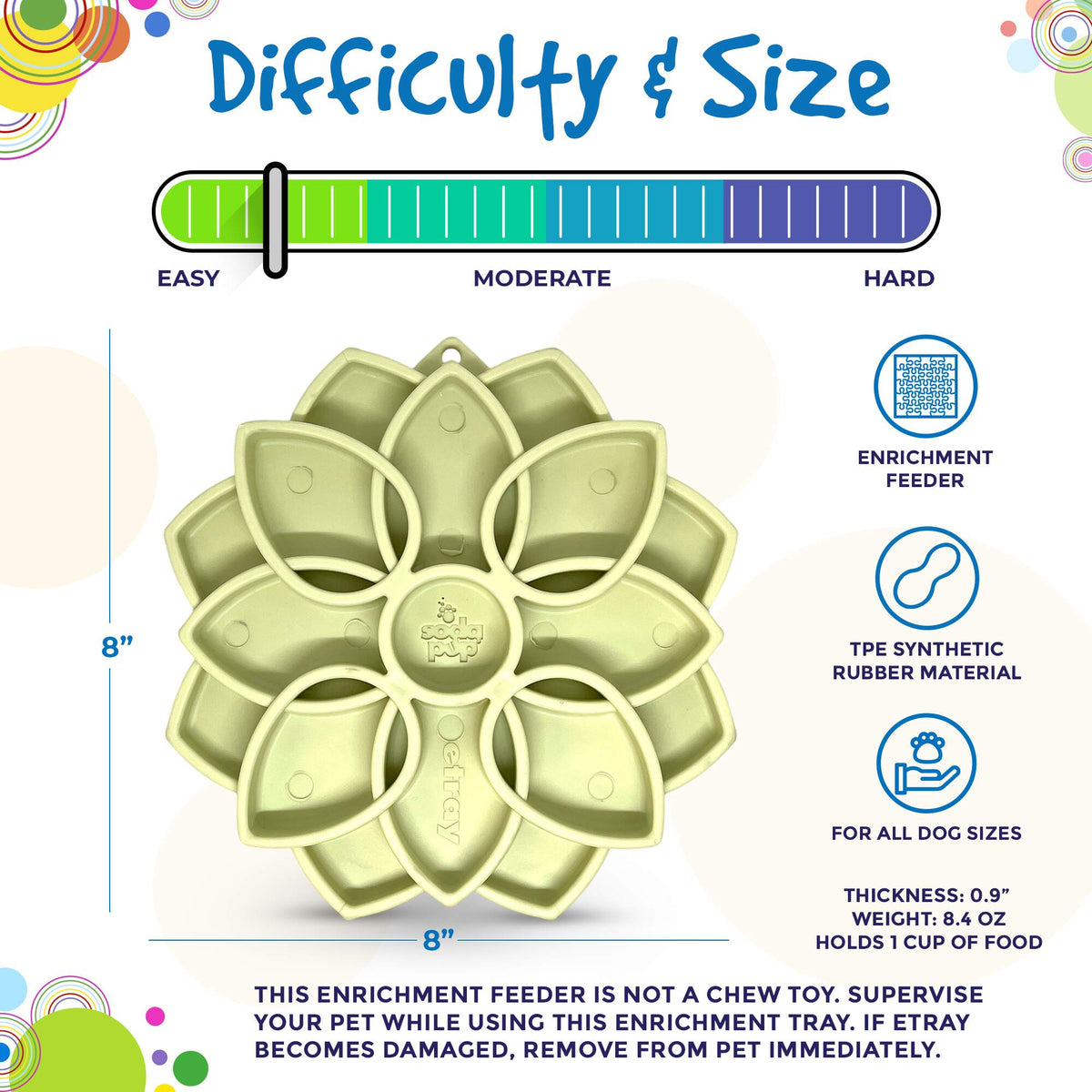 Mandala Softie eTray Shallow Slow Feeder Dog Bowl with Suction Cups |  USA Made – Consulate X, view 8 of 10
