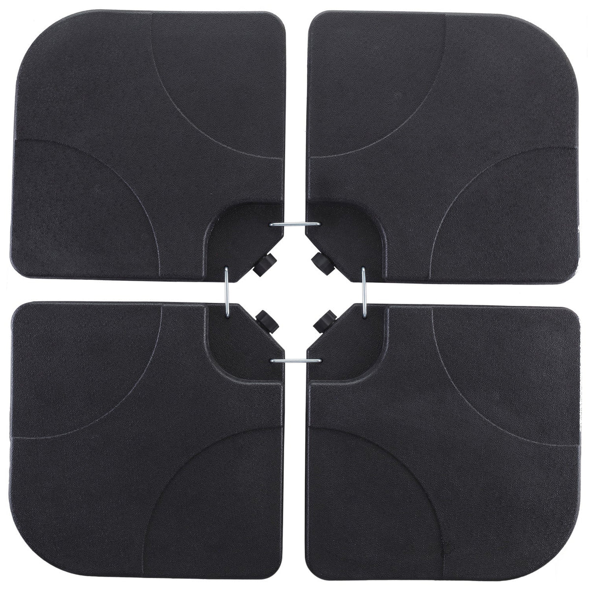 Ainfox 220 lb Weighted Umbrella Base Fillable Patio Umbrella Stand Waterproof Holder 4 Pack Weights Black – Consulate X, view 5 of 7