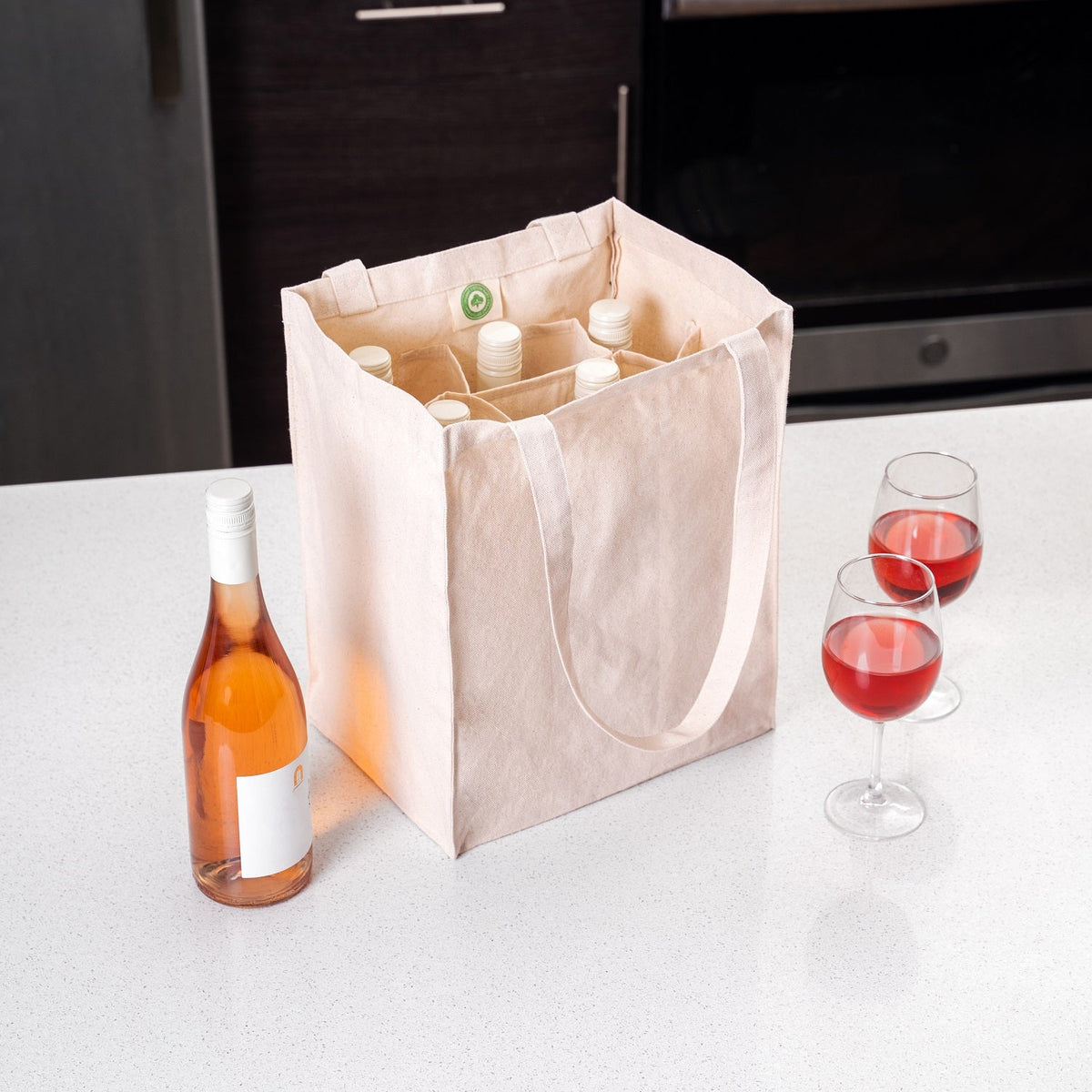 Canvas Wine Tote – Consulate X, view 3 of 4