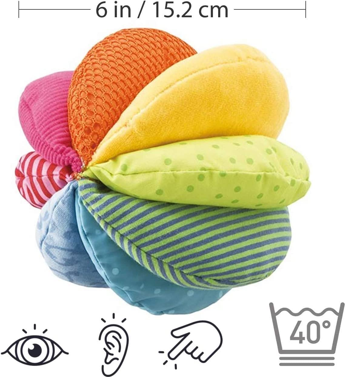 Colorful Rainbow Fabric Ball: Sensory Fun for Babies – Consulate X, view 3 of 7