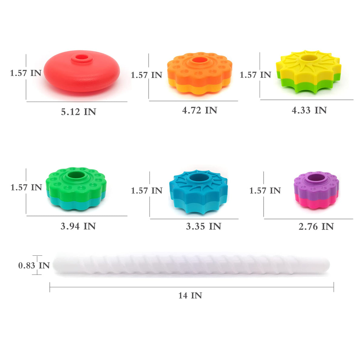 Toddler Spin & Stack Tower Toy – Consulate X, view 7 of 8