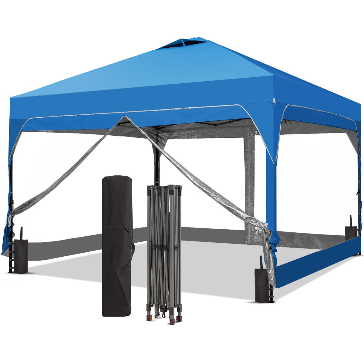 Ainfox 10ft x 10ft Pop Up Canopy Beach Tent with 4 Removable Clear PVC Sidewalls for Events, Parties, Camping – Consulate X, view 9 of 10