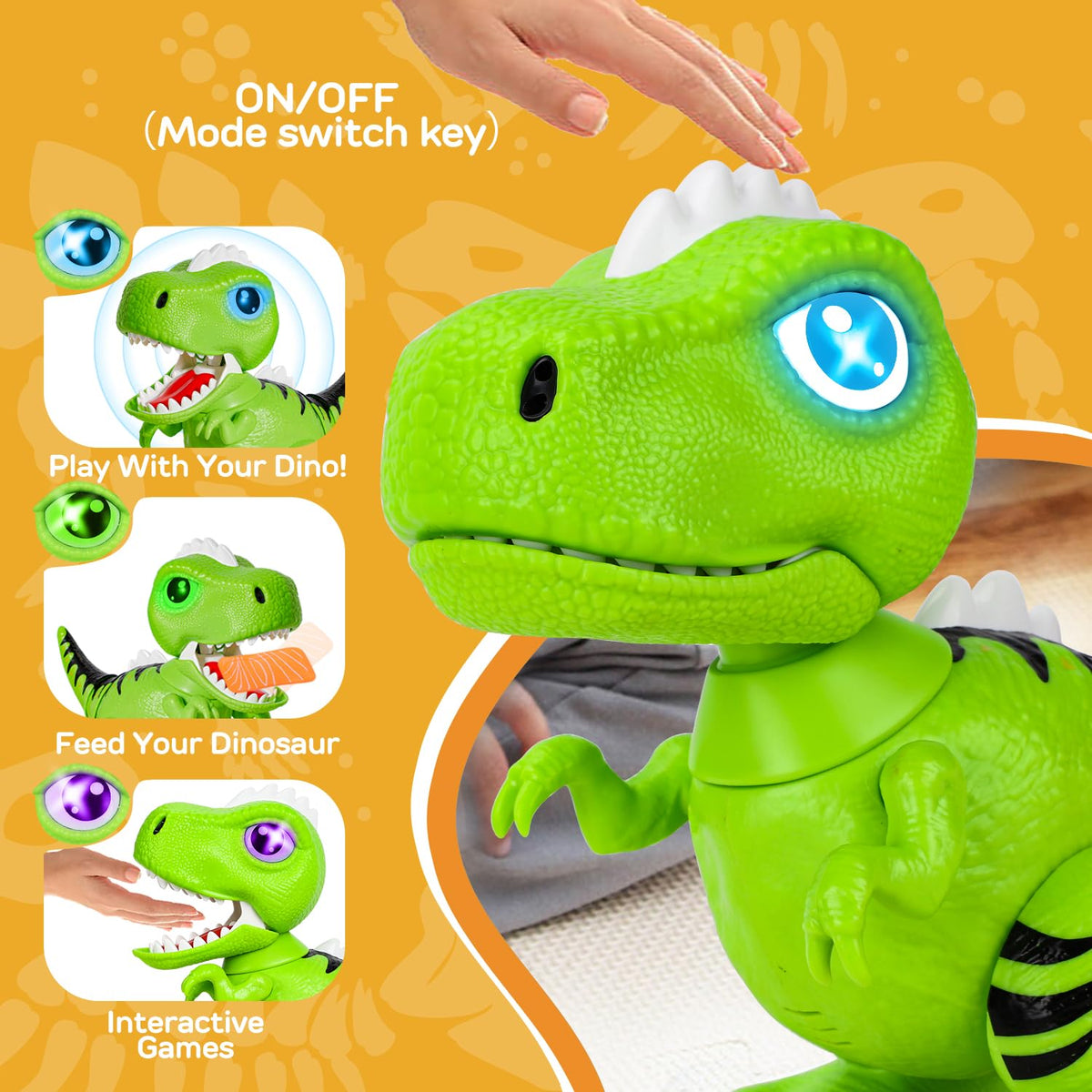 Dino-Motion Features RC Smart Dinosaur Robot - Interactive & Fun Learning – Consulate X, view 7 of 8