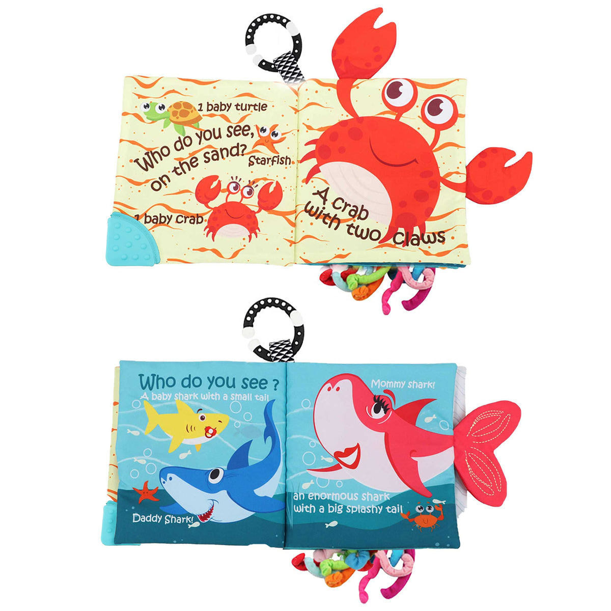 The Ocean Adventure Crinkle Baby Sensory Play Book with Teether Ring – Consulate X, view 5 of 13