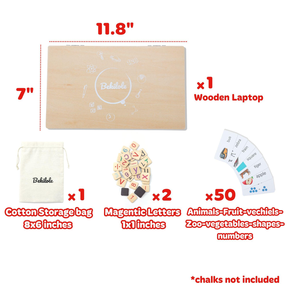Todller First Wooden Laptop - Montessori Play & Learn Set – Consulate X, view 7 of 9