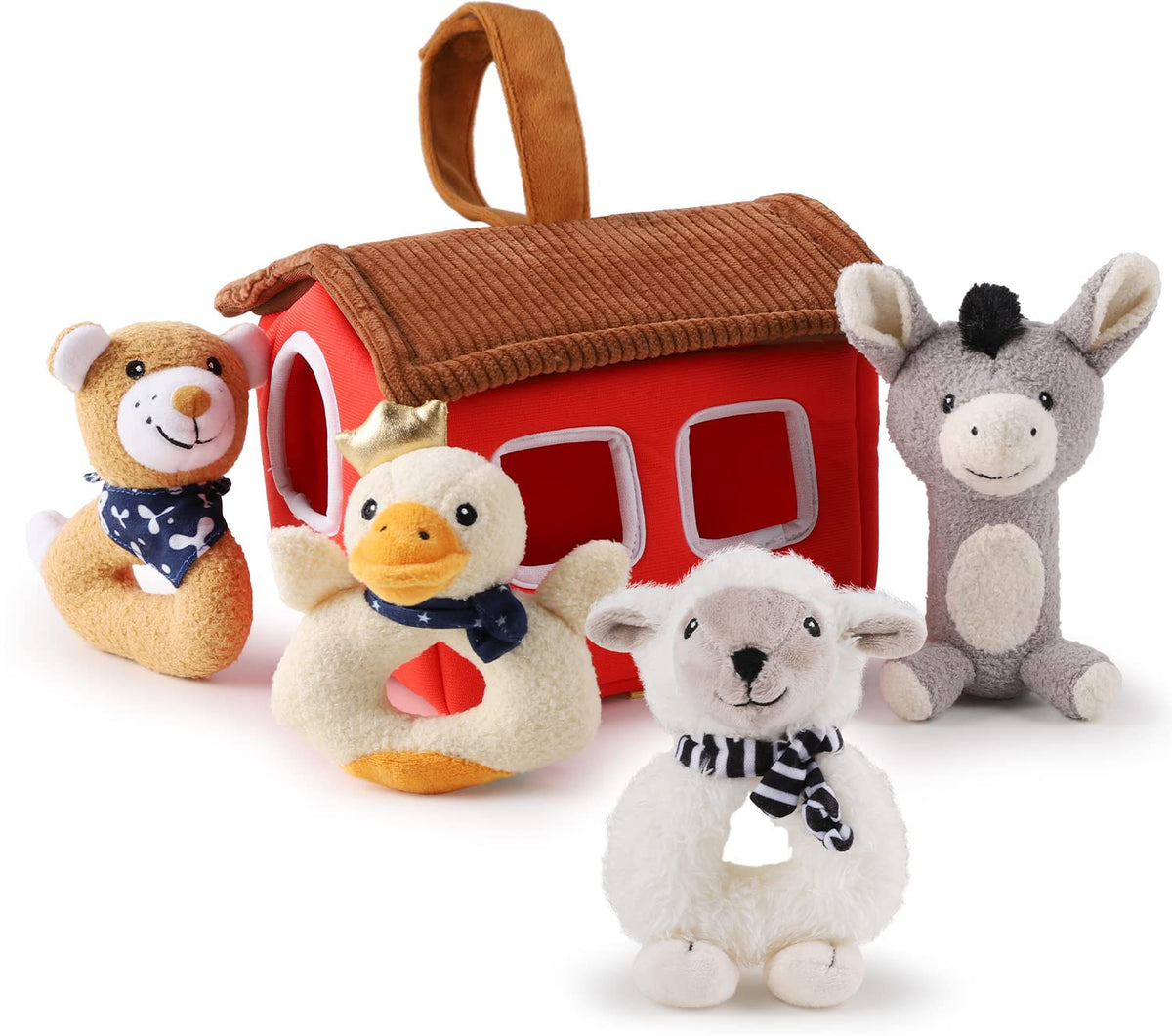 Farmer Friends Rattle Soft Plush Animals Set – Consulate X, view 1 of 9