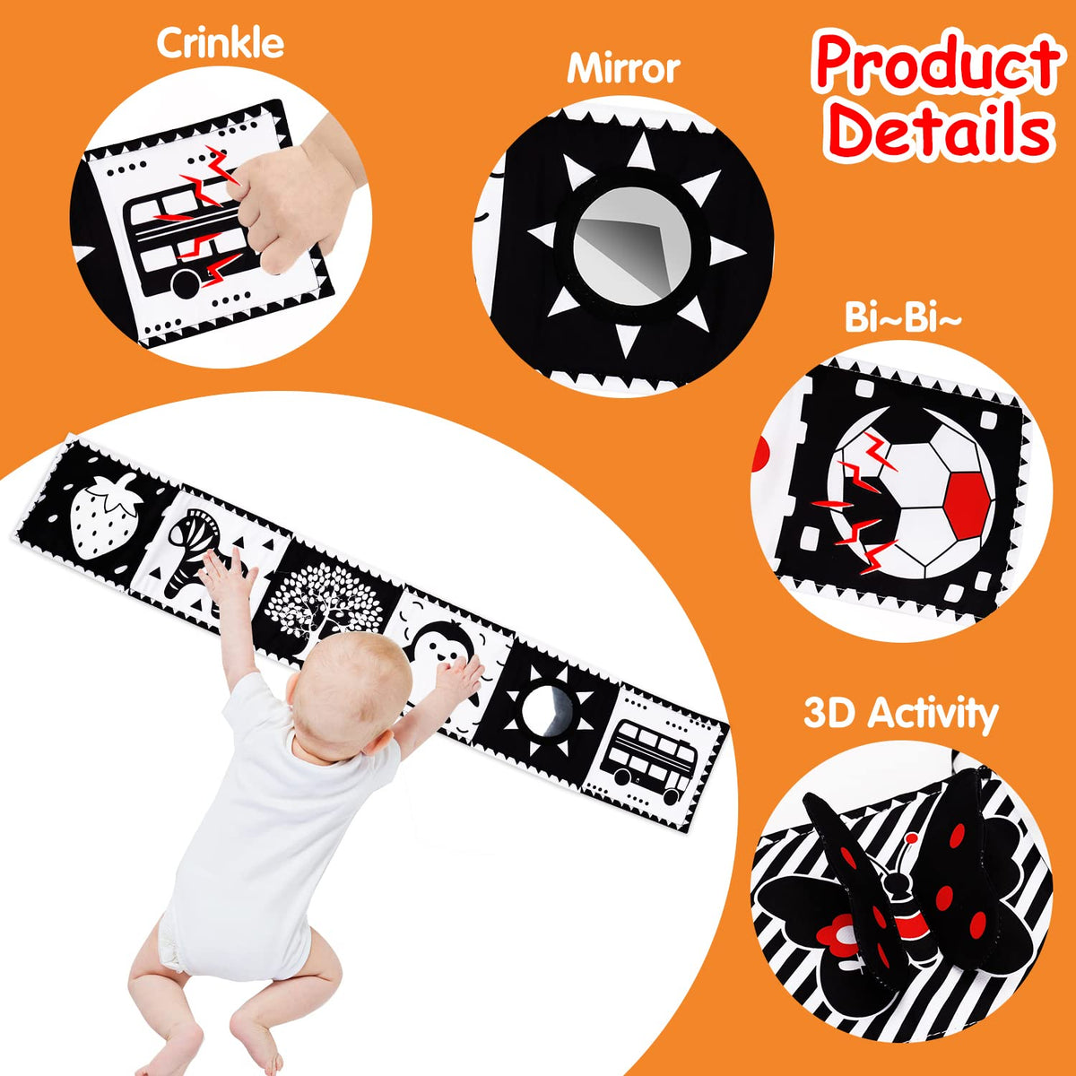 Peekaboo NewBorn Baby Soft Book – Perfect for Tummy Time & Snuggles – Consulate X, view 4 of 7