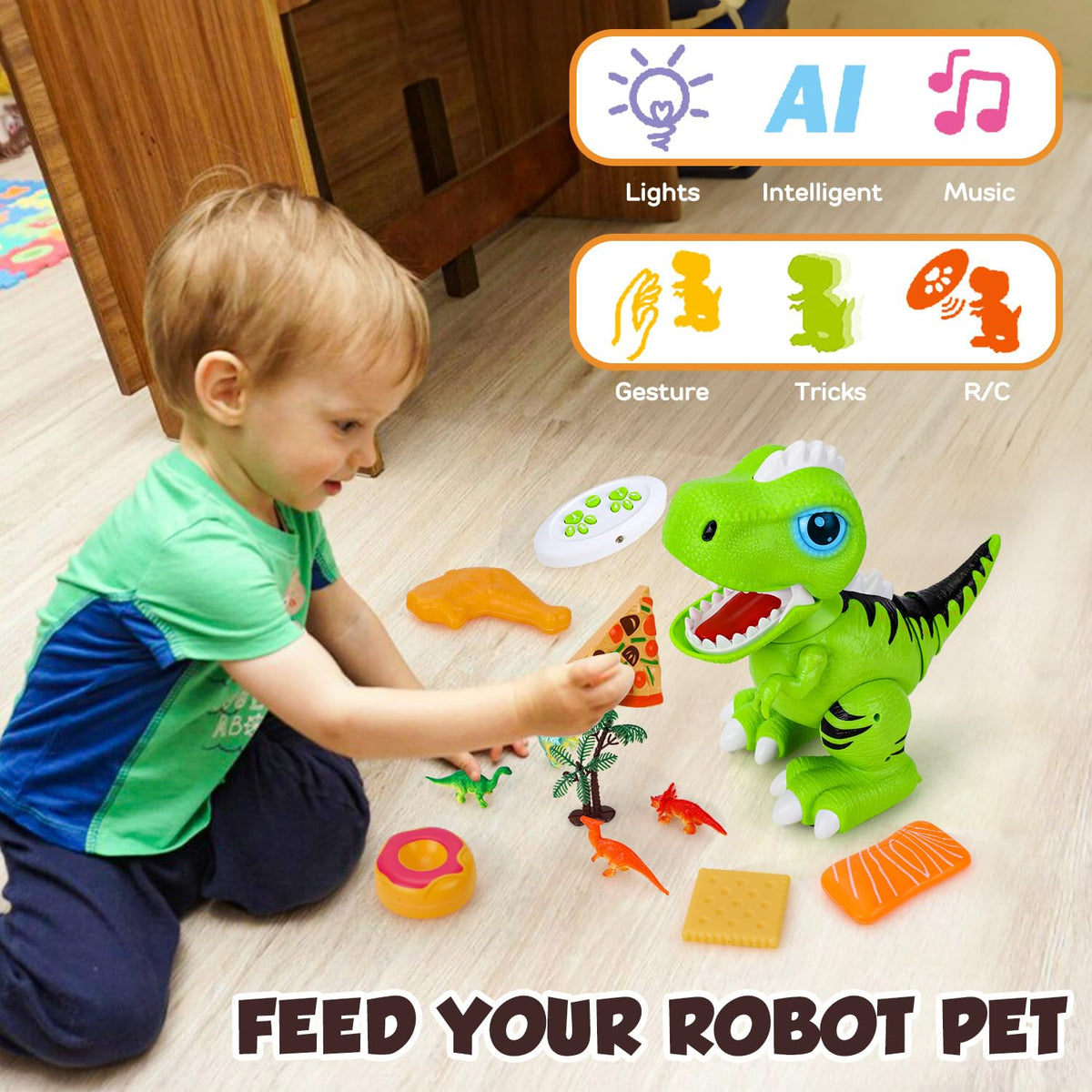 Dino-Motion Features RC Smart Dinosaur Robot - Interactive & Fun Learning – Consulate X, view 4 of 8