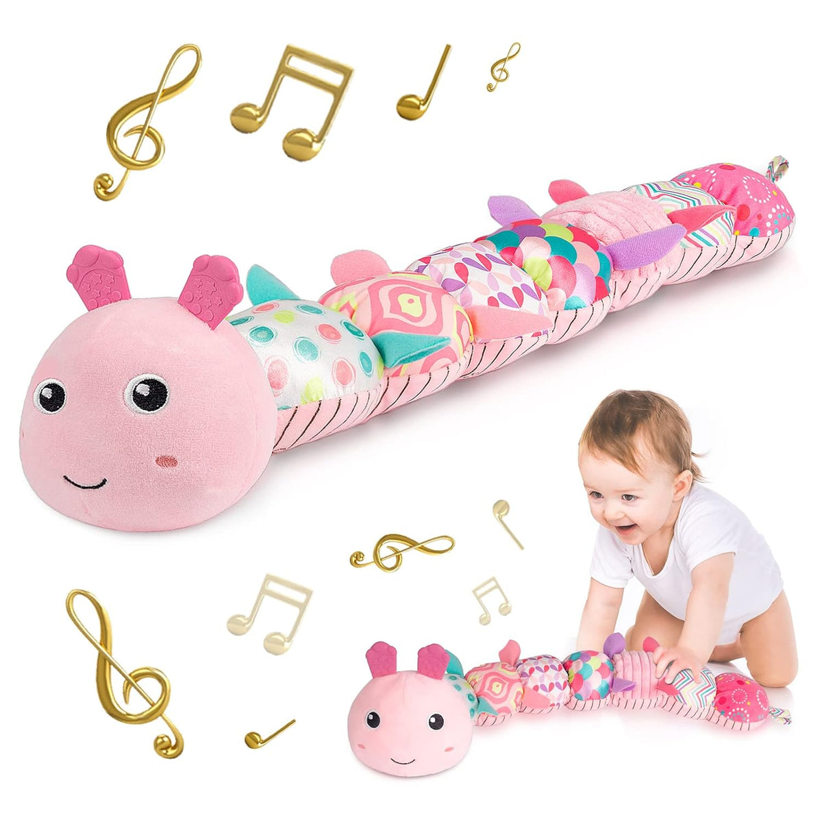 The Cuddle Croc, Musical Stuffed Infant Activity Toy with Teether, Rattle & Crinkles – Consulate X, view 8 of 8