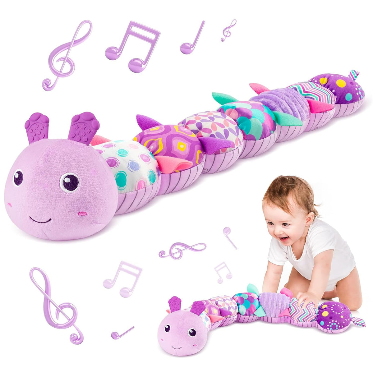 The Cuddle Croc, Musical Stuffed Infant Activity Toy with Teether, Rattle & Crinkles – Consulate X, view 7 of 8