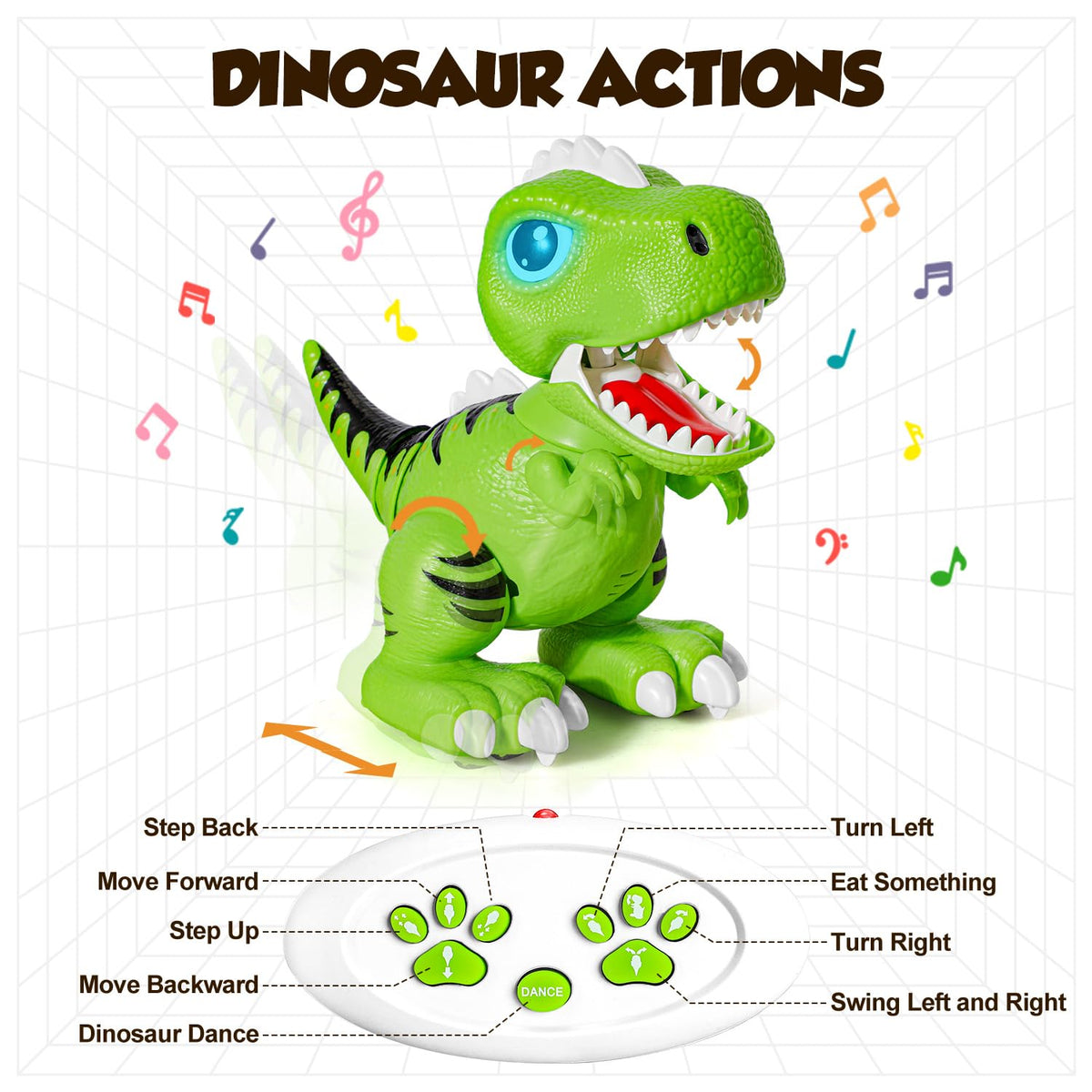 Dino-Motion Features RC Smart Dinosaur Robot - Interactive & Fun Learning – Consulate X, view 3 of 8