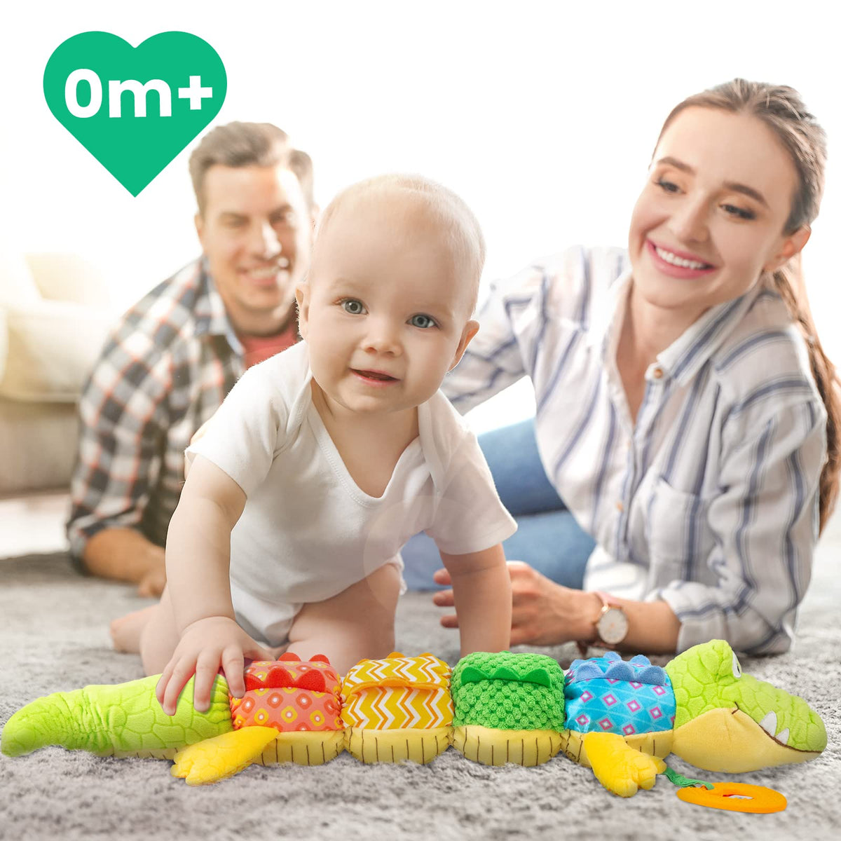 The Cuddle Croc, Musical Stuffed Infant Activity Toy with Teether, Rattle & Crinkles – Consulate X, view 6 of 8