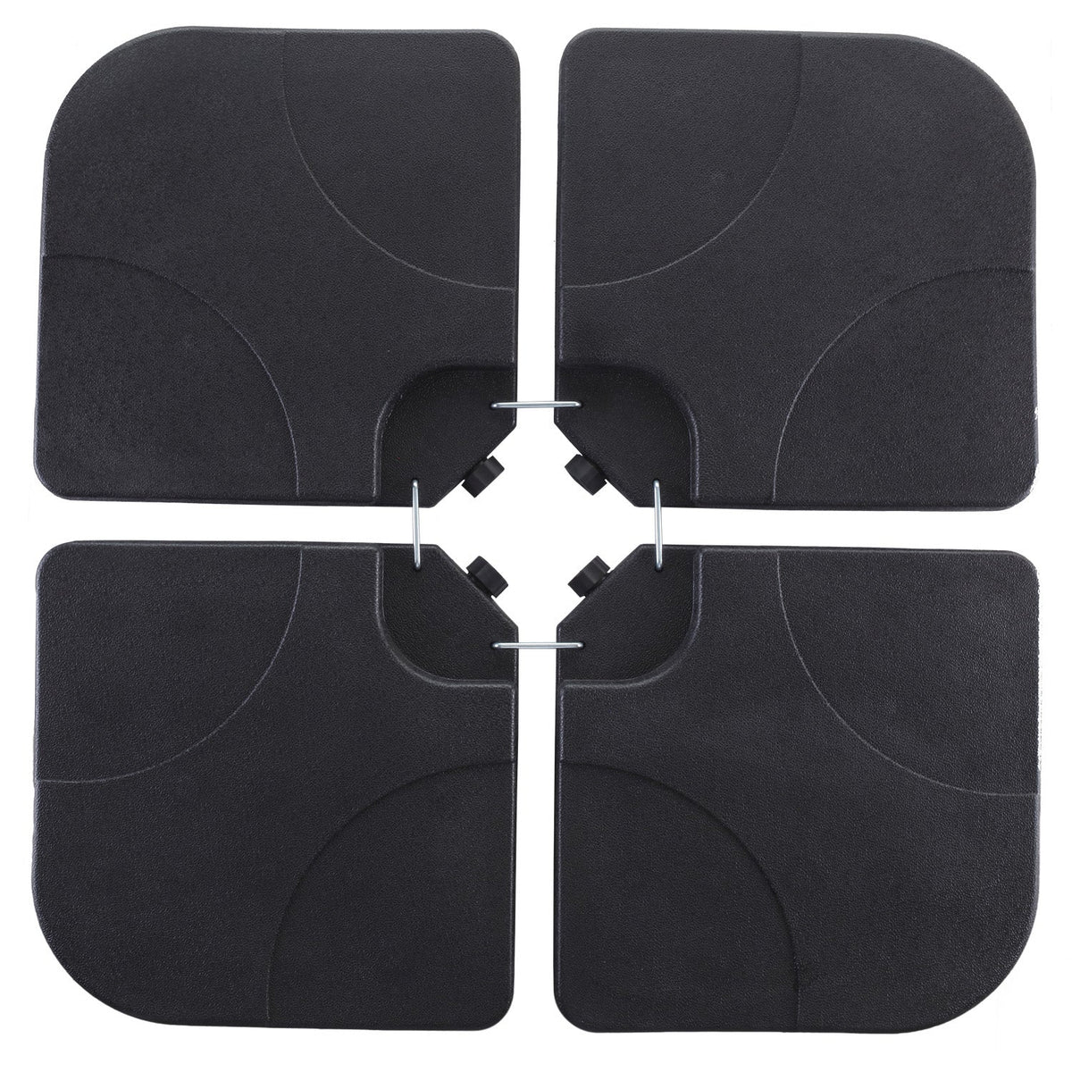 Ainfox 220 lb Weighted Umbrella Base Fillable Patio Umbrella Stand Waterproof Holder 4 Pack Weights Black – Consulate X, view 7 of 7