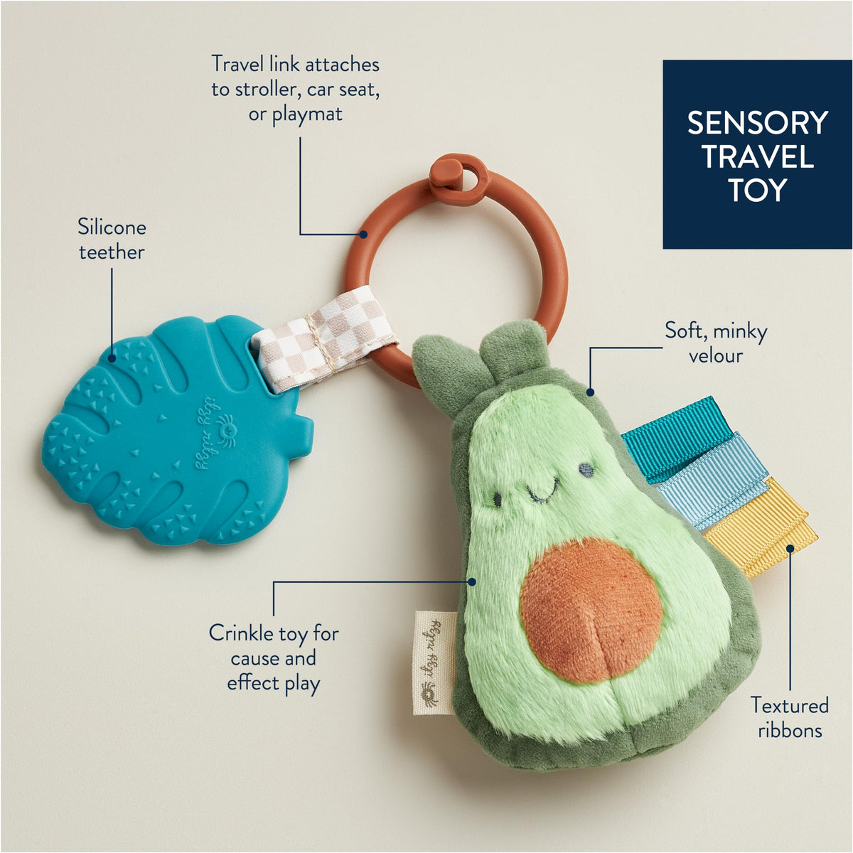 Baby Teether with Crinkle Sound & Ribbons, Great Gift For Newborn – Consulate X, view 5 of 19