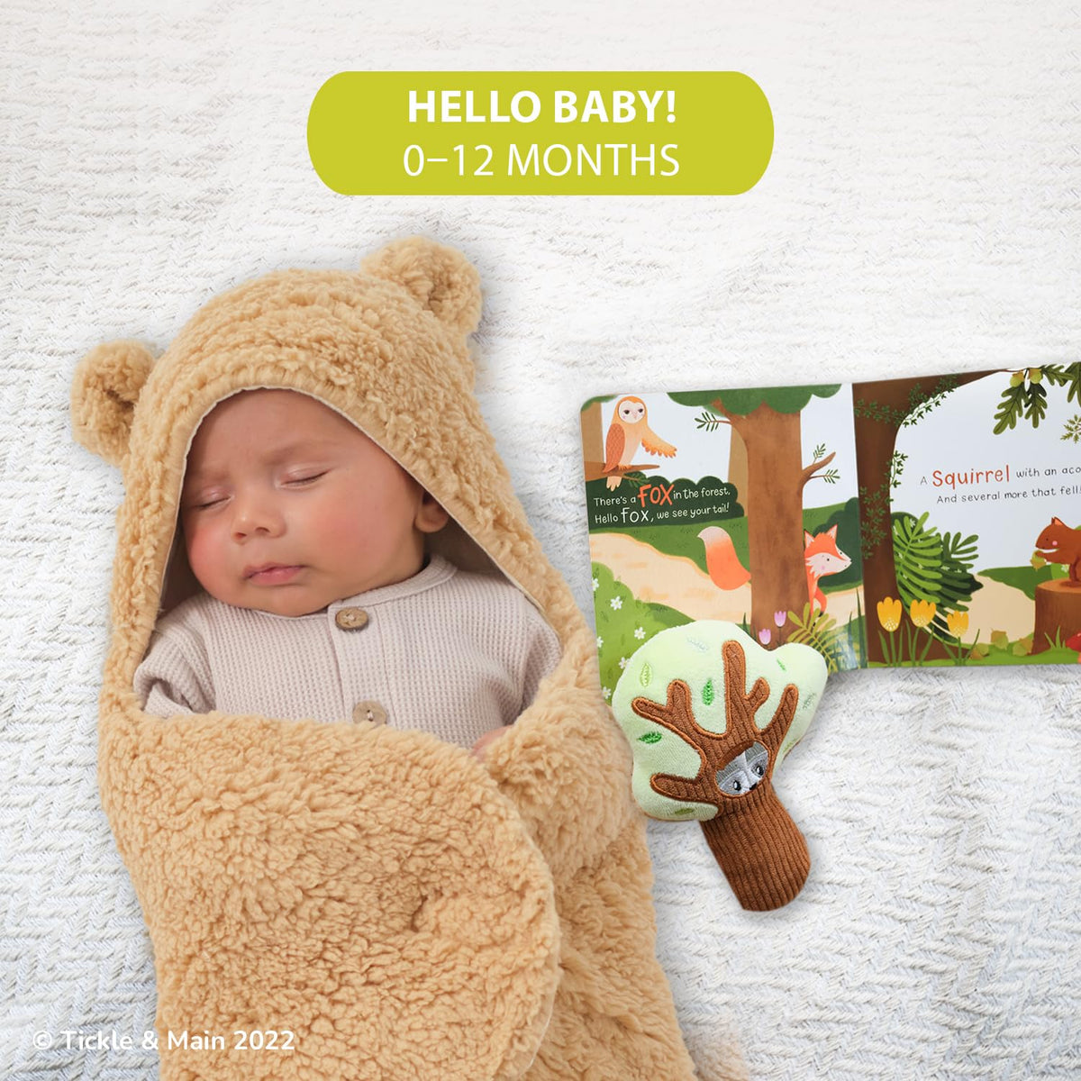 Sweet Bear Swaddle Blanket Newborn Gift Set with Storybook & Tree Rattle – Consulate X, view 3 of 6