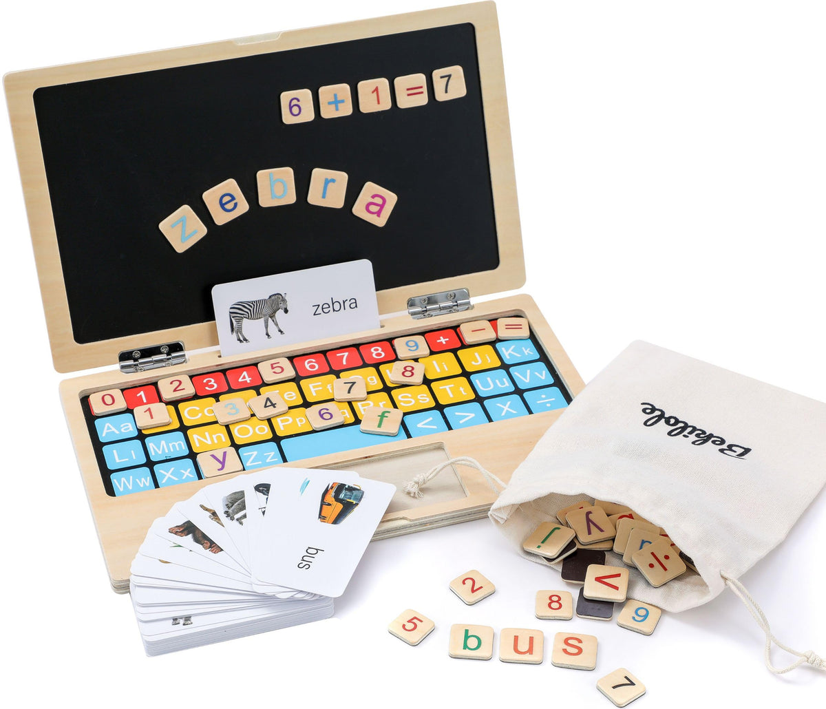 Todller First Wooden Laptop - Montessori Play & Learn Set – Consulate X, view 2 of 9