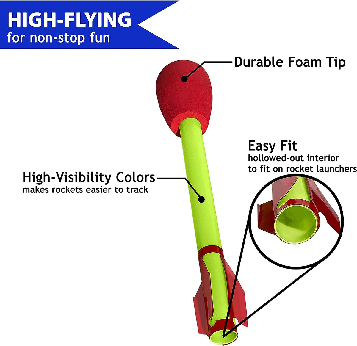 Keep the Adventure Flying Rocket Refill Pack with 6 Foam Rockets – Consulate X, view 2 of 5