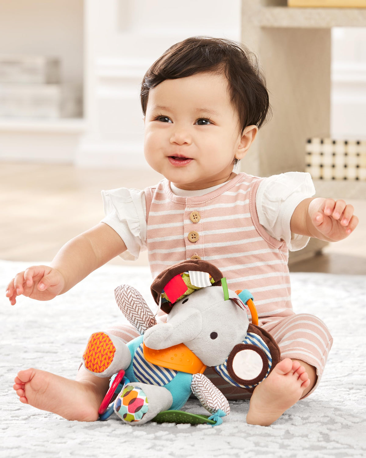 Elephant Teether with Rattles, Crinkles & On-the-Go Playtime Fun! – Consulate X, view 4 of 7