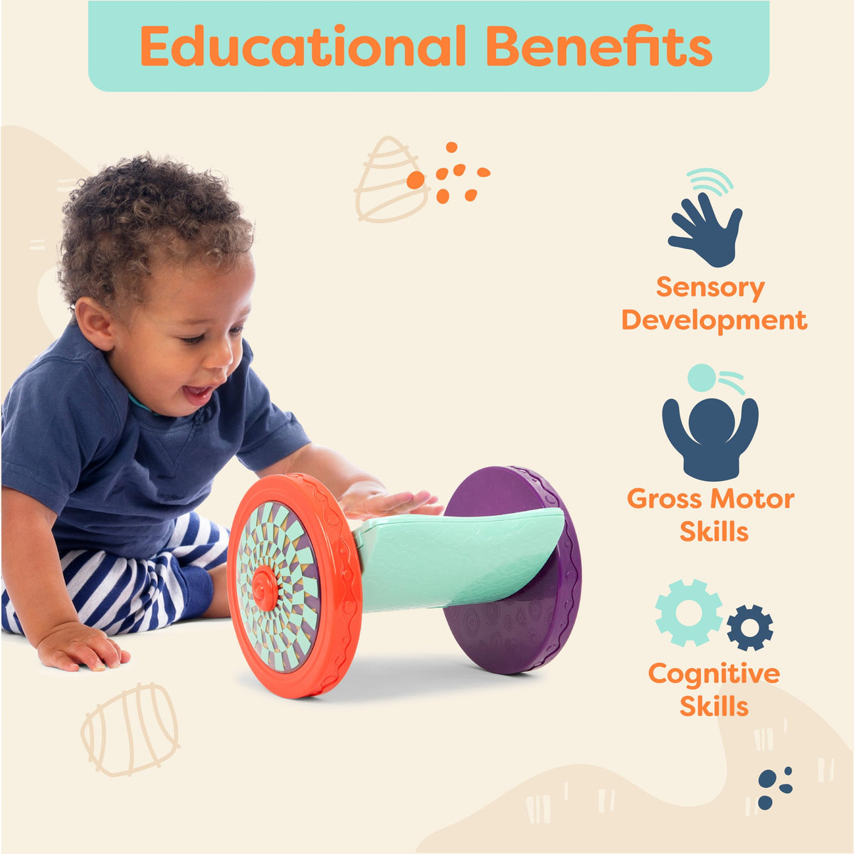 Looky-Looky Baby Mirror: Roly-Poly Tummy Time Toy for Crawling Fun – Consulate X, view 4 of 9