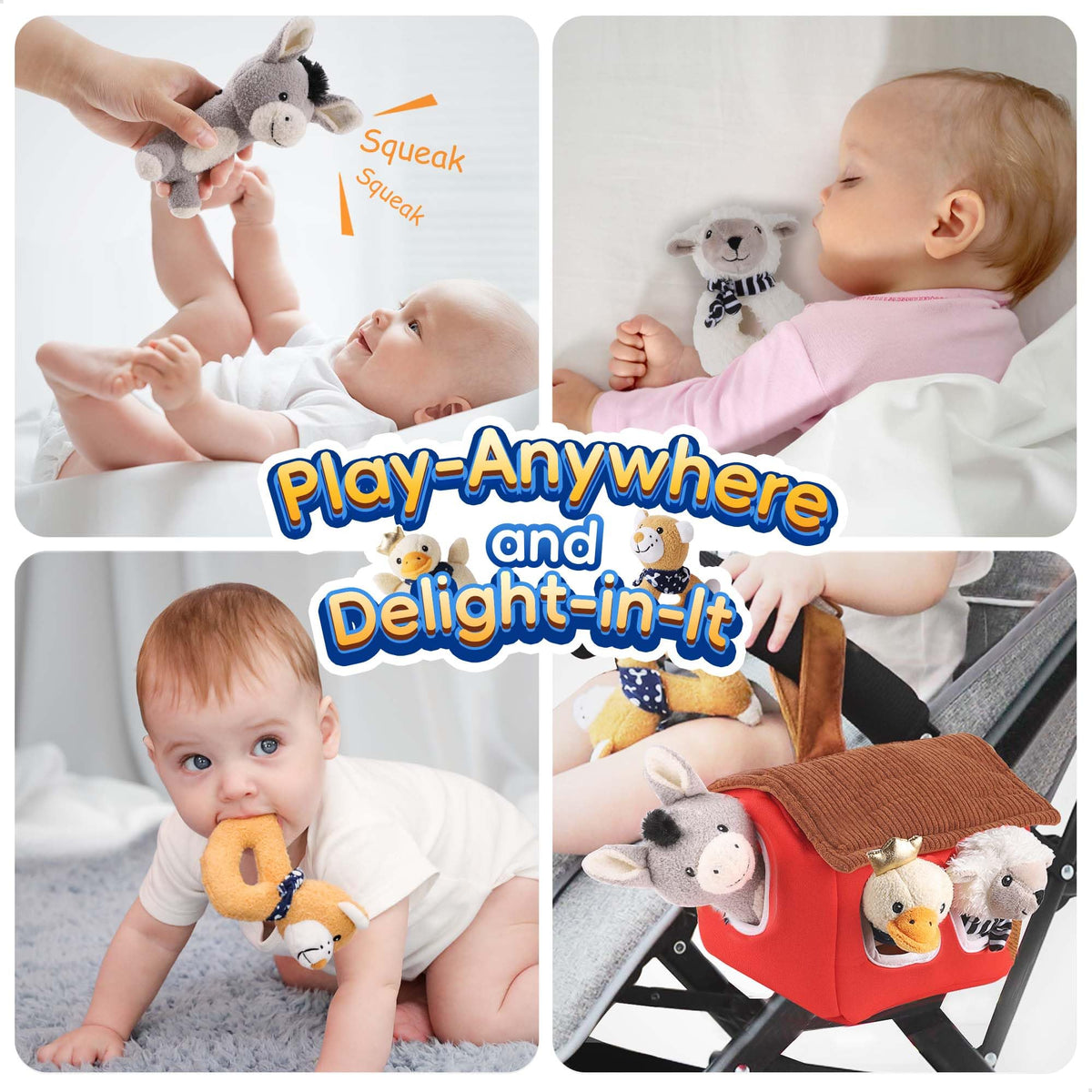 Farmer Friends Rattle Soft Plush Animals Set – Consulate X, view 6 of 9