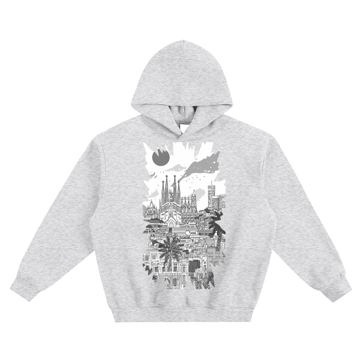 Barcelona Skyline Boxy Hoodie – Consulate X, view 1 of 6