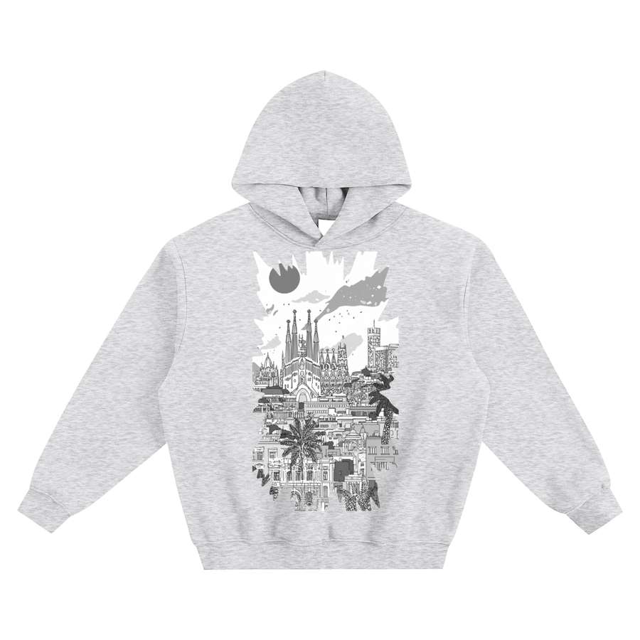 Barcelona Skyline Boxy Hoodie – Consulate X