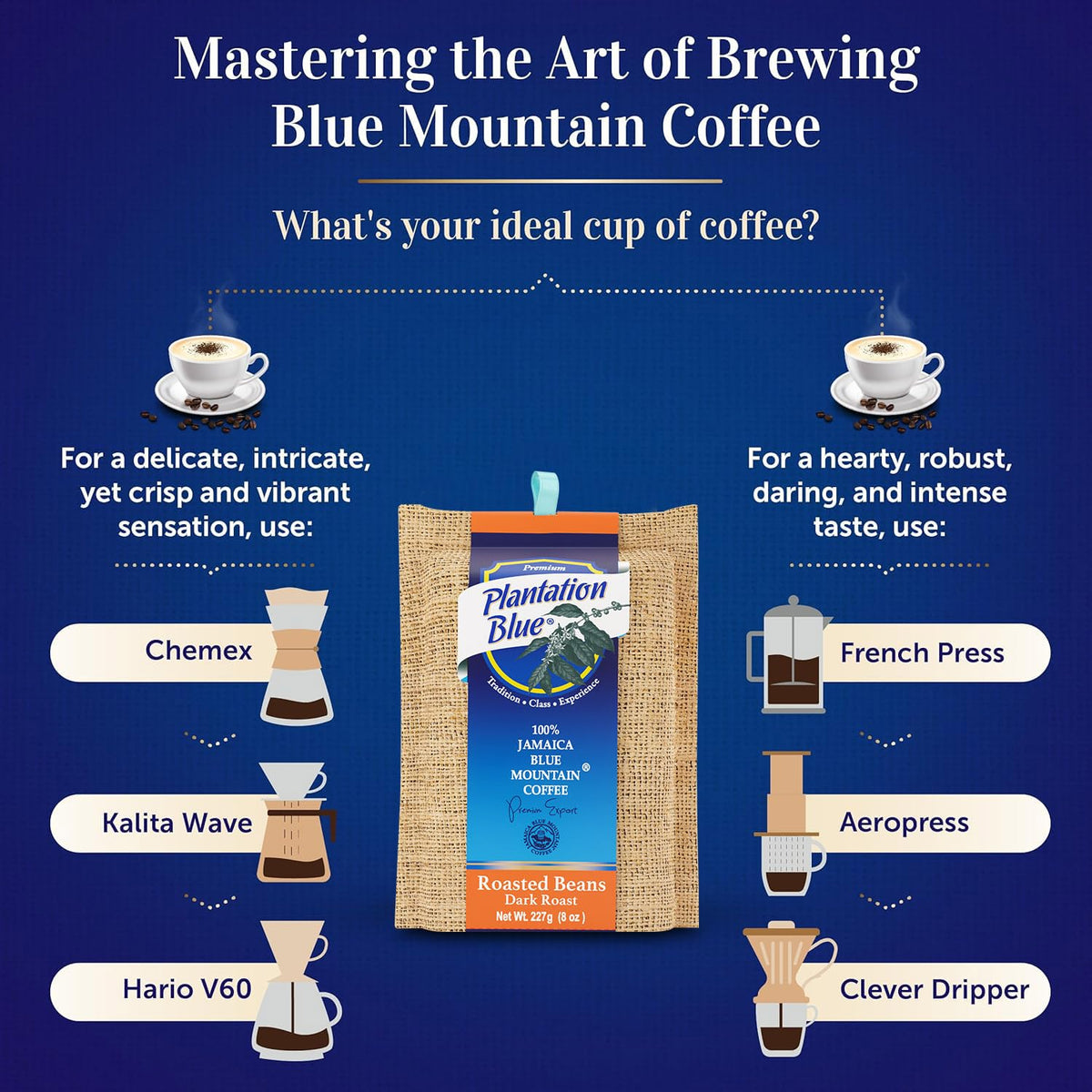 Plantation Blue 100% Jamaica Blue Mountain Coffee — Dark Roast Whole Beans | 8oz | JACRA Certified – Consulate X, view 3 of 9