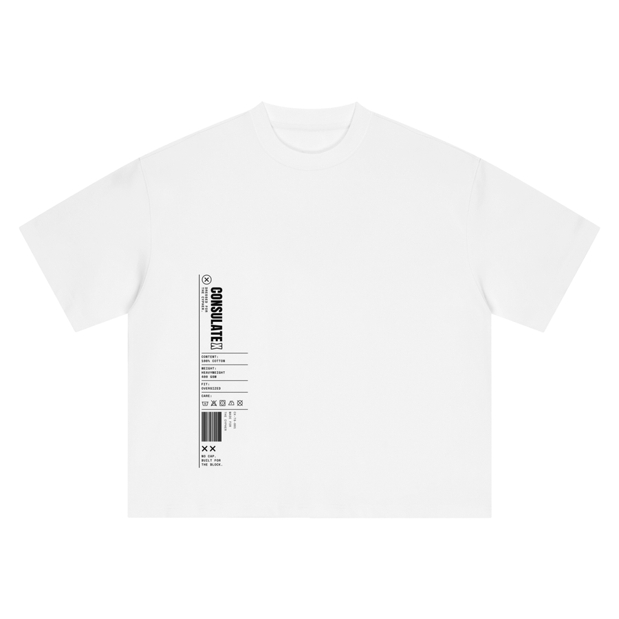 Consulate X Manifest Boxy Tee in White, front