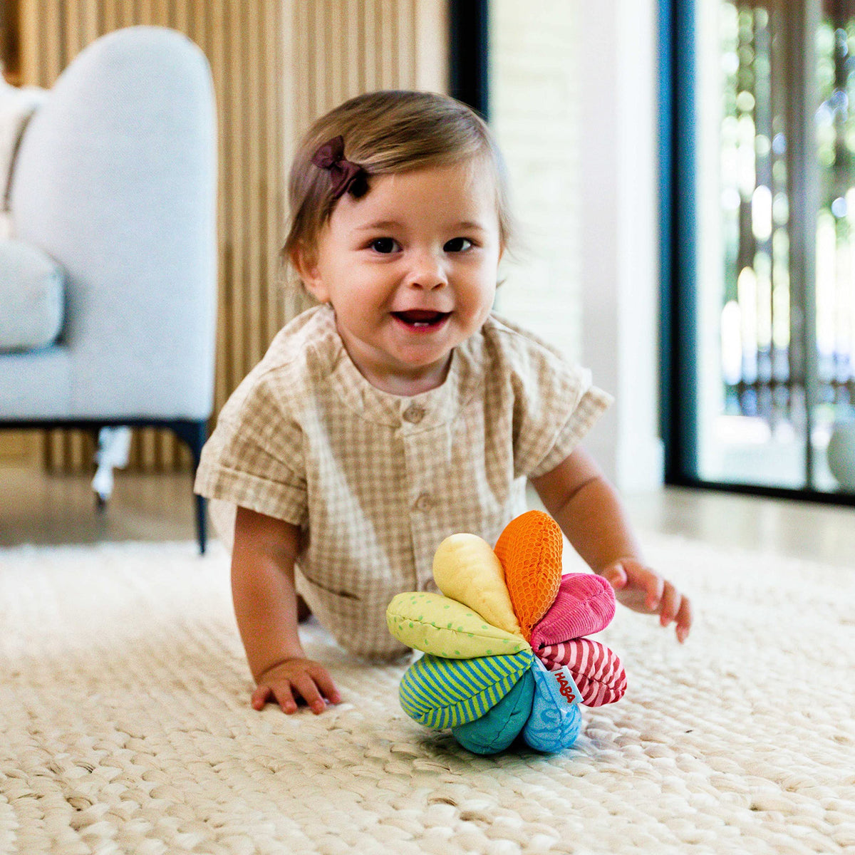 Colorful Rainbow Fabric Ball: Sensory Fun for Babies – Consulate X, view 2 of 7