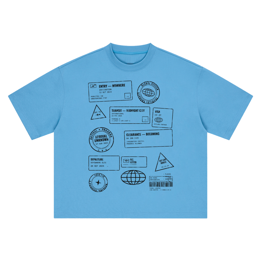 Passport Stamps Heavyweight Tee - White – Consulate X