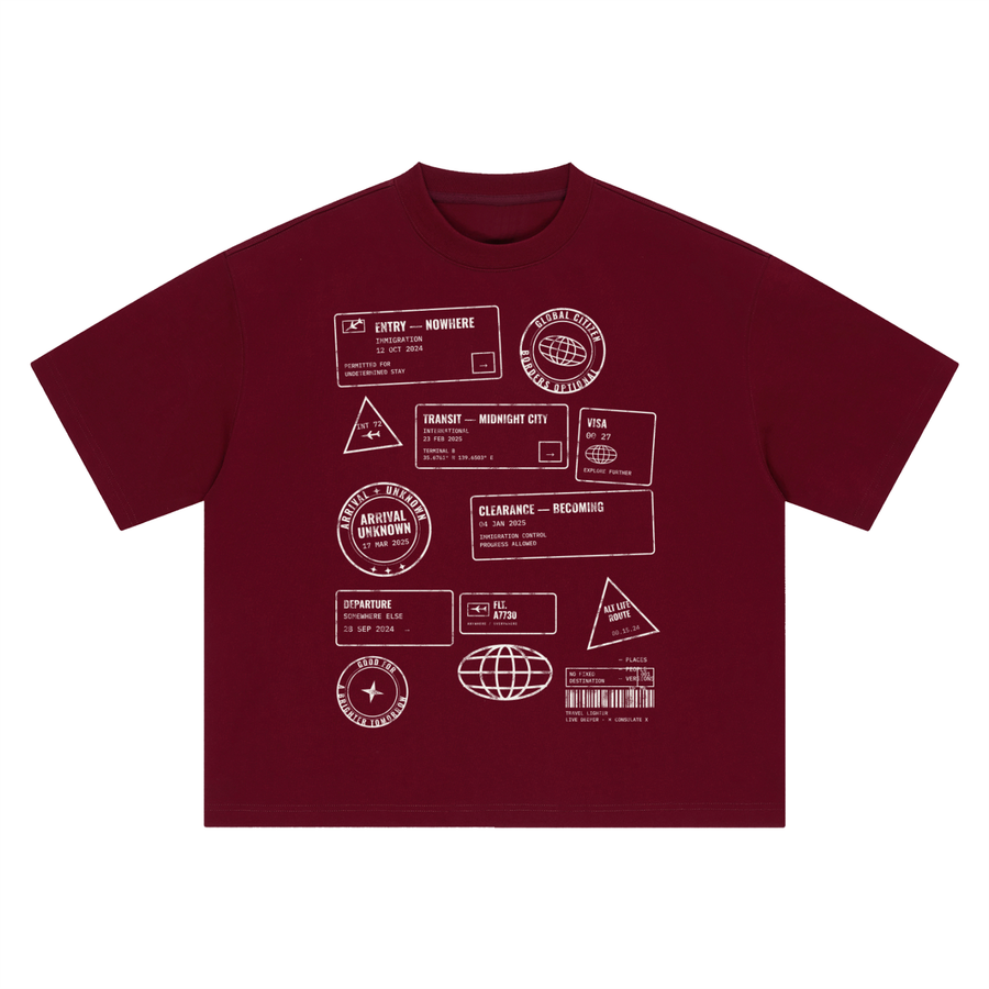 Passport Stamps Heavyweight Tee – Consulate X