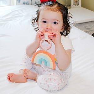 Baby Teether with Crinkle Sound & Ribbons, Great Gift For Newborn – Consulate X, view 4 of 19