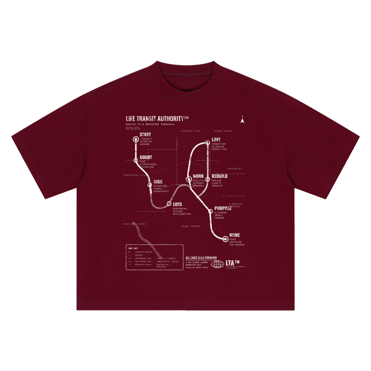 Life Transit Map Heavyweight Tee – Consulate X, view 6 of 7
