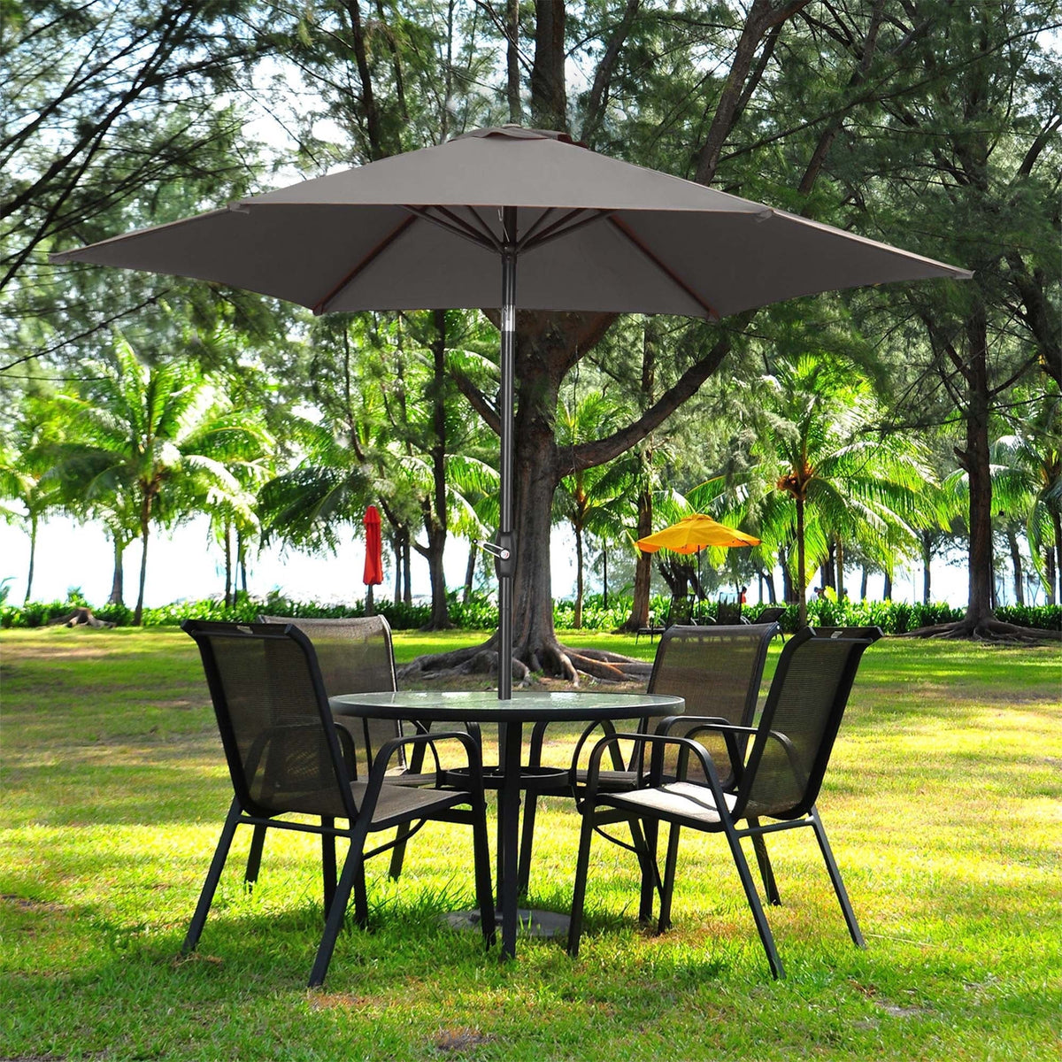 Ainfox 9ft  Patio Umbrella with Push Button Tilt and Crank, UV and Waterproof – Consulate X, view 3 of 27